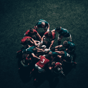 A rugby scrum. What is CTE? Understanding Chronic Traumatic Encephalopathy
