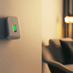 Fall monitoring detection unit on the wall. How fall detection units work for seniors
