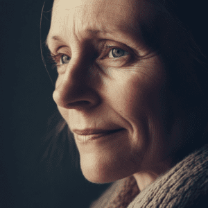 A woman, staring off-camera. Dementia and menopause, what's the connection?